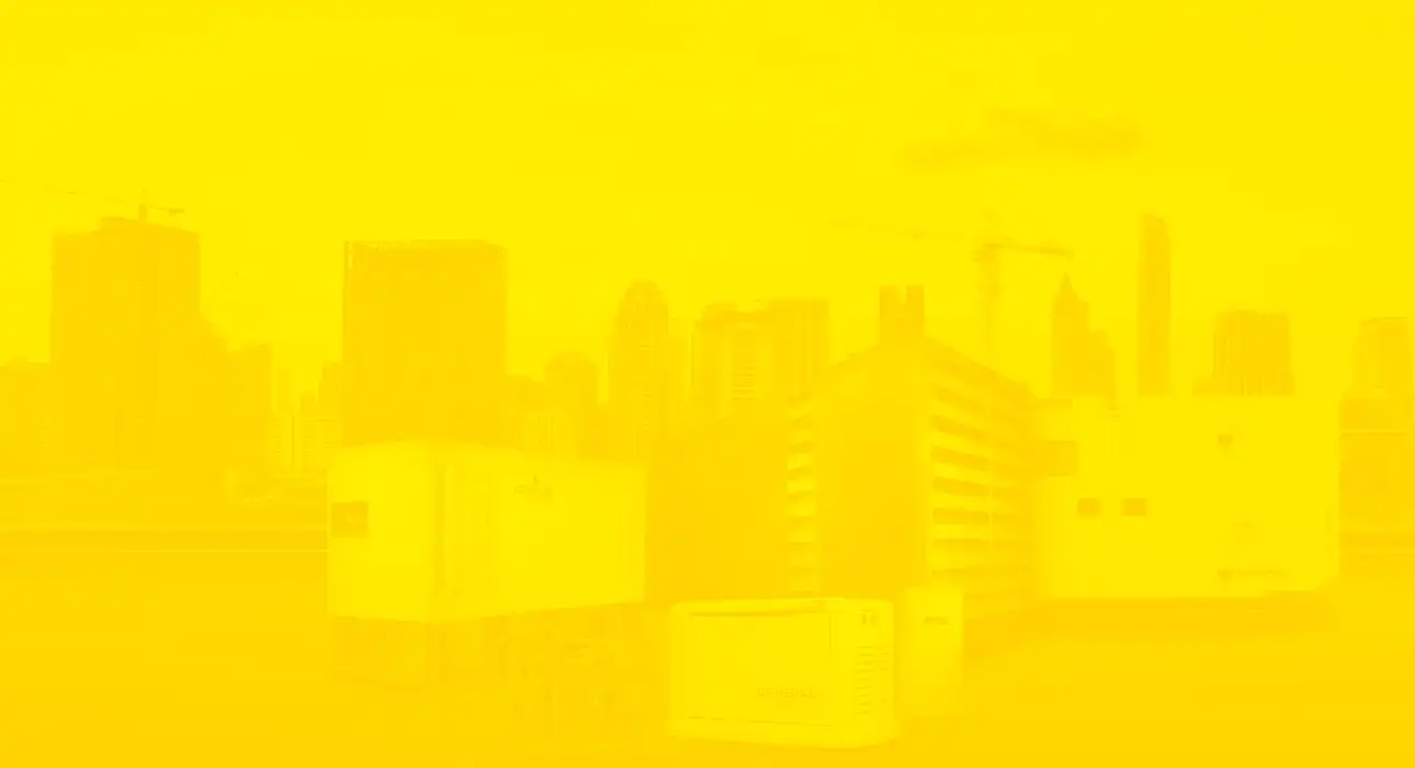 fondo amarillo plantas de energía eléctrica de emergencia